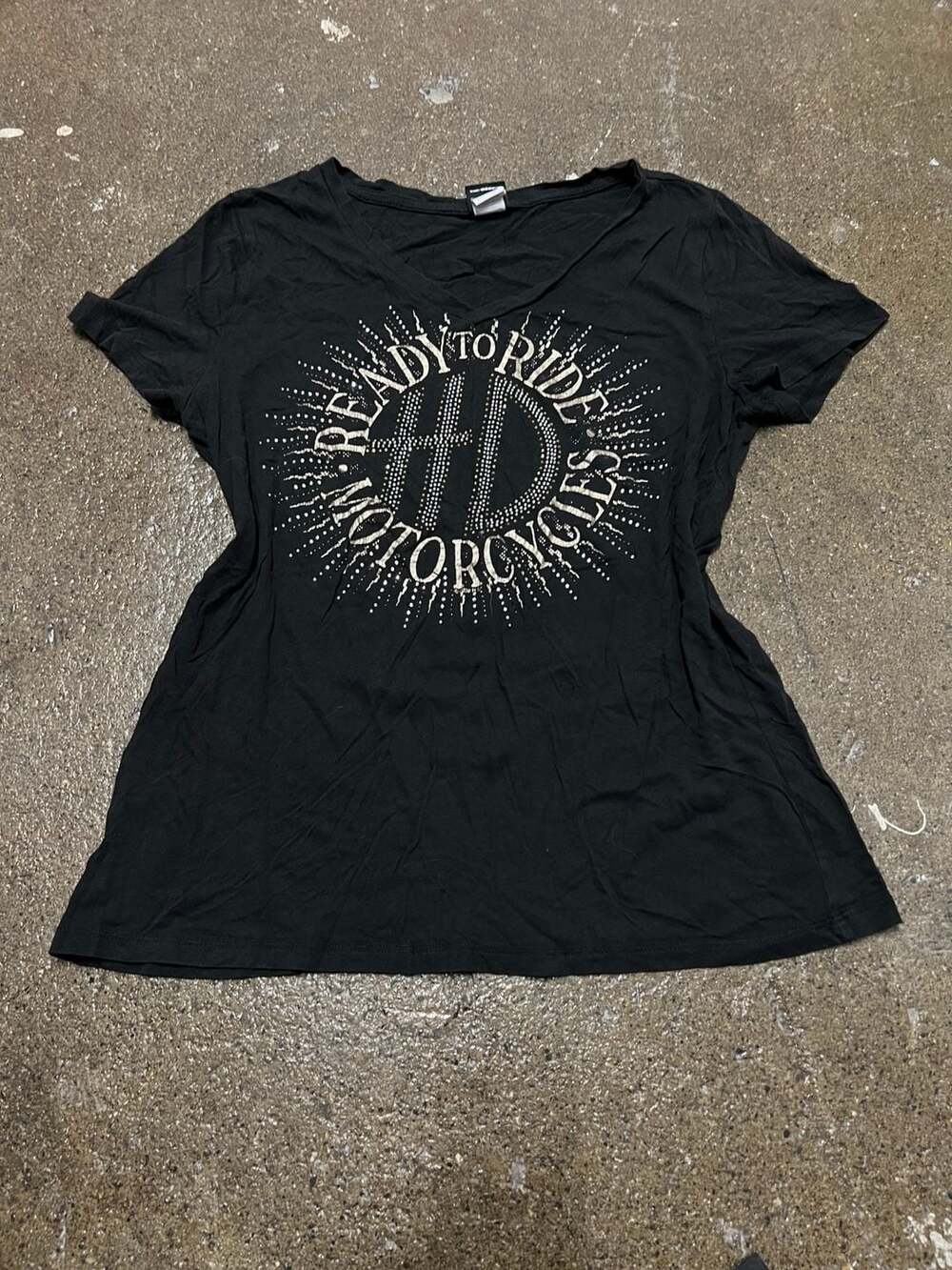 Harley-Davidson Ready to Ride Rhinestone Graphic T-Shirt